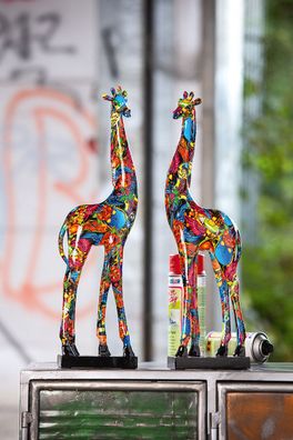Casablanca Skulptur, Giraffe, "Street Art", Graffiti, Kunstharz, mehrfarbig, , ...