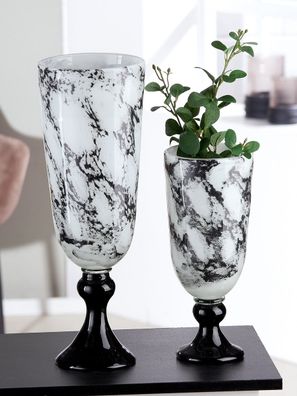 Casablanca Vase, "Trophy", Glas, schwarz, weiß, , H. 42 cm, D. 16 cm 50646