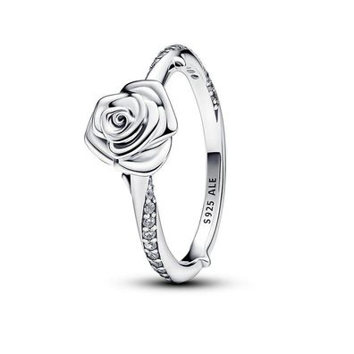Ring 60 - Silber - Blühende Rose