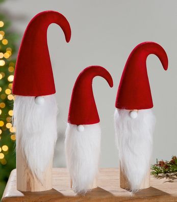 GILDE Figur, Santa, "Samtdesign", Holz, Keramik, rot, weiß, , L. 7 cm, B. 9,5 cm, ...