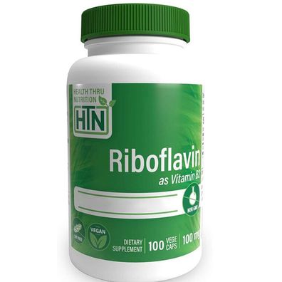 Health Thru Nutrition, Riboflavin Vitamin B2, 100mg, 100 Veg. Kapseln