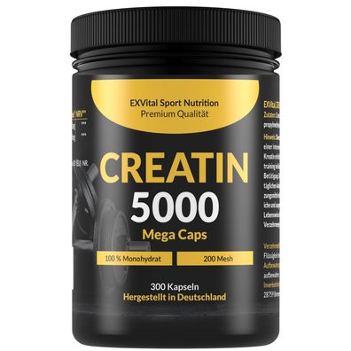 Creatin 5000 Mega Caps, workout booster, 5000 mg Creatin Monohydrat pro Tagesdosis