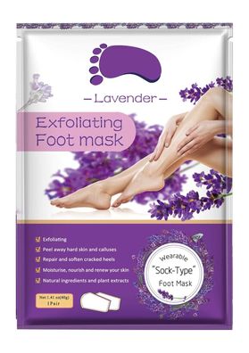 Aliver Lavendel Fußpeeling Maske - Weiche und Geschmeidige Füße