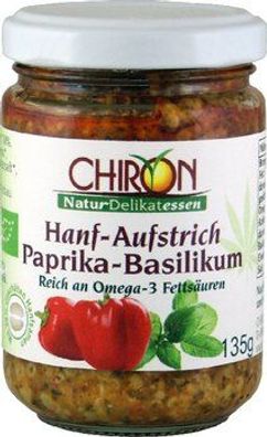 CHIRON 6x Hanfaufstrich Paprika-Basilikum 135g