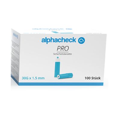 Alphacheck Pro Sicherheitslanzette 30G x 1,5 m| Packung (100 Stück)