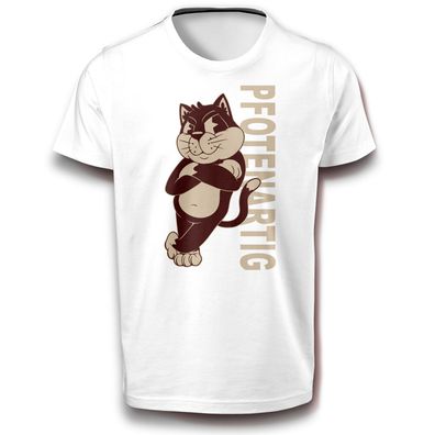 Katze Pfotenartig DTF T-Shirt Baumwolle Pfoten Tier Haustier Süß Spaß Lustig Fun