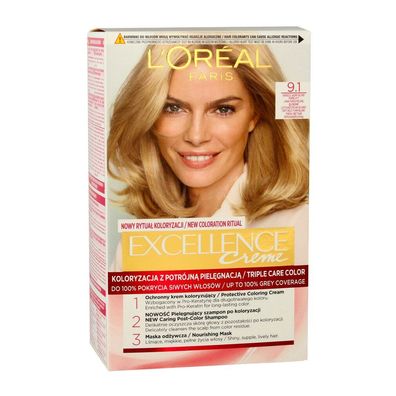 L'Oréal Professionnel Excellence Creme Farbe Creme 9.1 sehr hell blond Asche
