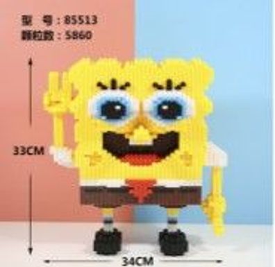 Spongebob Magic Blocks Set, 5900-teilig 3D zum Selbermachen Mini-Bausteine