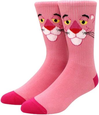 Pink Panther Lustige Rosa Socken - Cartoon Motivsocken in 3/4-Länge mit 360° Motiv