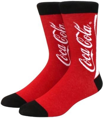 Coca-Cola Socken mit Klassischem Cola Logo in 3/4-Länge mit Coca 360° Rundum-Motiv