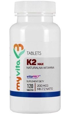 MyVita, Vitamin K2 Mk-7 Max, 120 Tabletten - zur Knochengesundheit