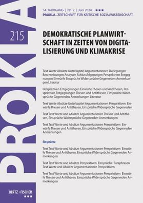 Demokratische Planwirtschaft in Zeiten von Digitalisierung und Klimakrise, ...