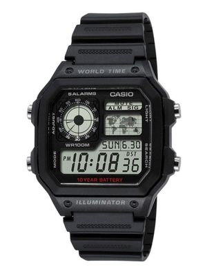 Casio Collection Herrenuhr Armbanduhr Resin Uhr Digitaluhr schwarz AE-1200WH-1AVEF