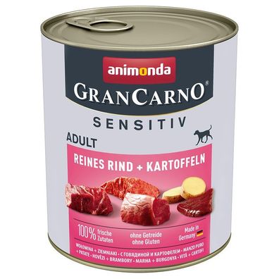 animonda - GranCarno ¦ Adult Sensitiv - Reines Rind + Kartoffel 6 x 800 g ¦ nasses...