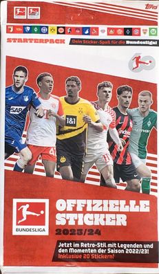 Topps Bundesliga Starterpack 2023/2024 Fußball Album + 20 Stickers NEU!