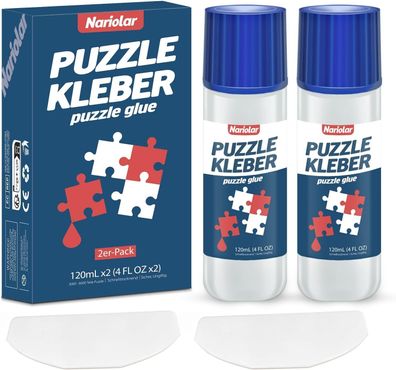 Nariolar Puzzle Kleber Transparent mit Applikator Befestigen Aufhängen 2x120 ml