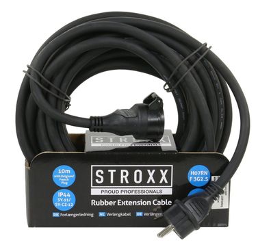 STROXX Verlängerungskabel, 10 Meter, IP44, H07RN-F3G1.5, VDE, CE