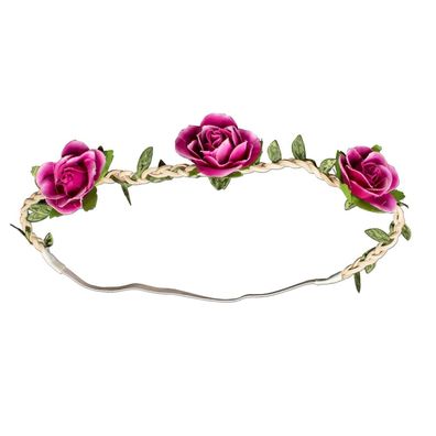 Haarband Rosen-Blüten pink