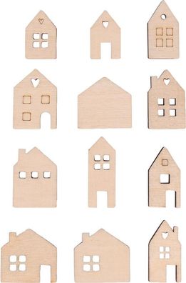 Holzstreuteile Mini Haus, 24 Stück