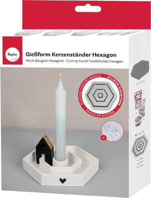 Silikongießform Kerzenständer Hexagon