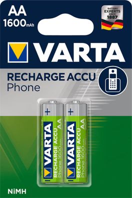 VARTA Recharge ACCU Phone AA 1600mAh Blister 2