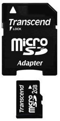 Transcend 2GB microSD + SD-Adapter