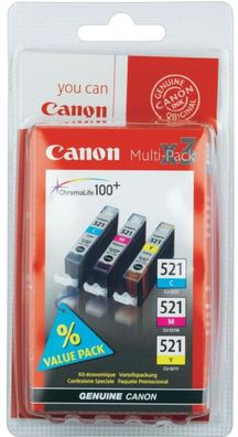 Canon Tintenpatrone CLI-521 Multipack (C/ M/ Y)