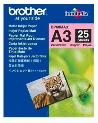 Brother Inkjetpapier matt A3 25 Blatt (bis 6000 dpi) 145g/m²