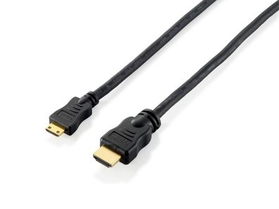 equip High Speed miniHDMI zu HDMI Kabel m. Ethernet 1m schw