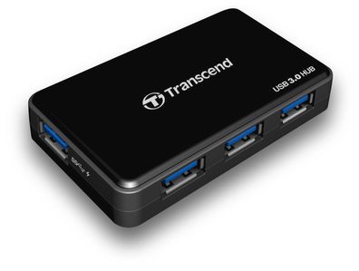 Transcend HUB3K inkl. Netzteil und Schnell-Lade-Port USB 3.0