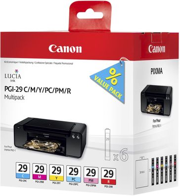 Canon Tintenpatronen PGI-29 Multipack (C/ M/ Y/ PC/ PM/ R)