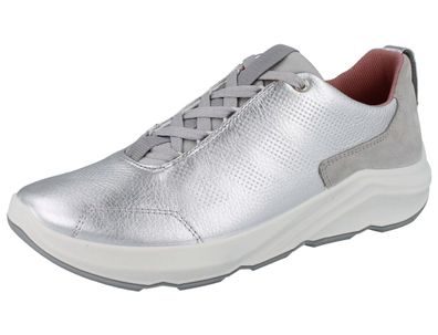 LEGERO Bliss Damen Halbschuhe Sneaker Schnürschuhe silber metallic Effektleder