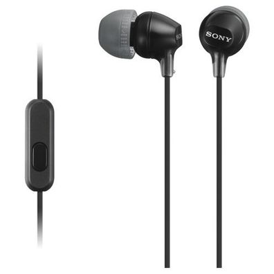 SONY In-Ear Kopfhörer mit Fernbedienung, MDR-EX15APW, Schwarz