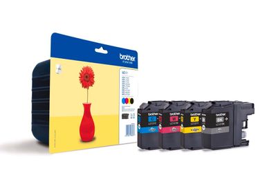 Brother Tintenpatronen LC-121 Multipack (je 1x BK/M/C/Y)