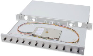 Spleißbox, 1U, Equipped 6x LC duplex, 25 Schraube, M4, Adapter