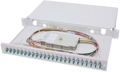 Spleißbox, 1U, Equipped 24xLC duplex, 25 Schraube OM3, Adapter