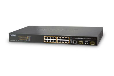 PLANET 16-Port 10/100TX 802.3at PoE + 2-Port GE TP/SFP Switch