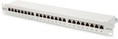 Digitus cat.6, Klasse E Patchpanel, geschirmt 24-Port Grau