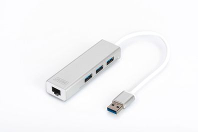 Digitus USB 3.0 3-Port Hub und Gigabit LAN-Adapter