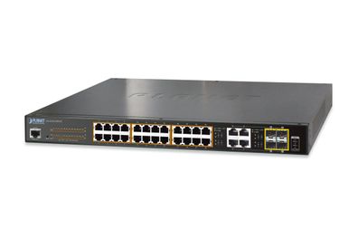 PLANET 24x 802.3at PoE + 4x Gigabit TP/SFP Managed Switch