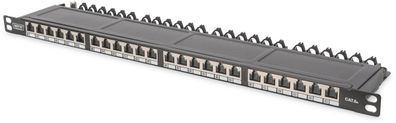 Digitus cat.6A 19Zoll Patchpanel 0,5HE 24-Port schwarz