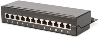 Digitus Desktop cat.6A, Patchpanel, 12-port RJ45, 8P8C, LSA
