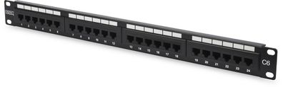 Digitus cat.6, Class E Patchpanel, ungeschirmt 24-Port Schwarz