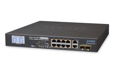 PLANET 8x 10/100TX 802.3at PoE + 2x Gigabit TP/SFP PoE 120W