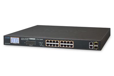 PLANET 16x 10/100TX 802.3at PoE + 2x Gigabit TP/SFP PoE 300W