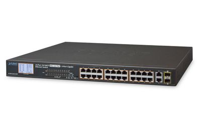 PLANET 24x 10/100TX 802.3at PoE + 2x Gigabit TP/ SFP PoE 300W