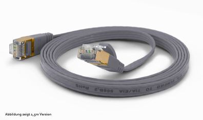 wantecWire Patchkabel CAT6A extraflach FTP grau 0,10m