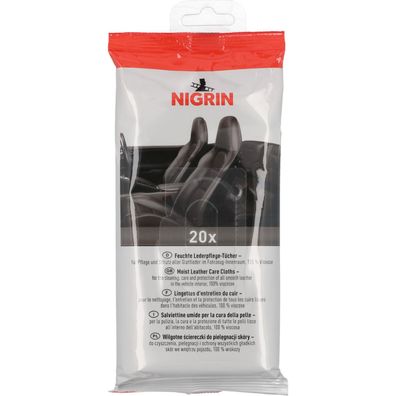 Nigrin Lederpflege-Tücher Spender Leder-Reiniger 20x Pflege-Tuch Reinigung Pack