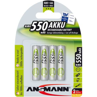 Ansmann 5030772 NiMH-Akku Micro AAA, 550mAh, 4er-Pack