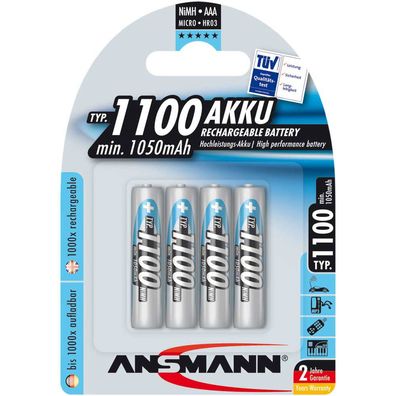 Ansmann 5035232 NiMH-Akku Micro AAA, 1100mAh, 4er-Pack